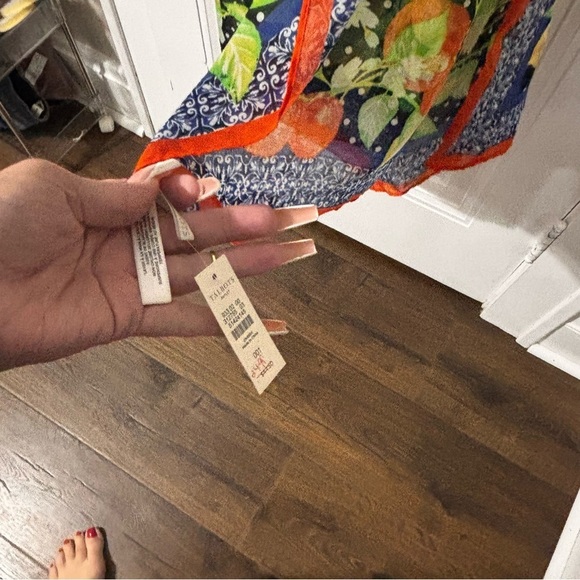 Talbots new polka dot oranges and lemon wrap scarf - Picture 3 of 5